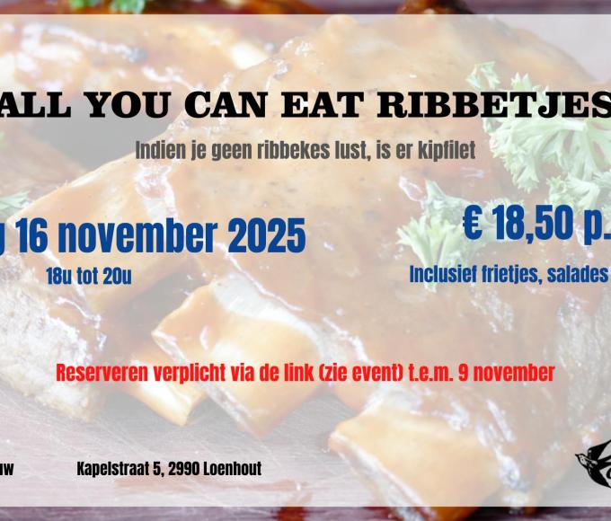 All You Can Eat Ribbekes @ Café De Zwaluw © ZW