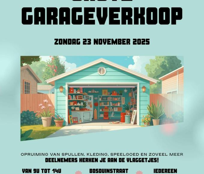 Garageverkoop in Bosduinstraat te Gooreind. © Bosduinstraat