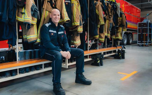 vrijwillige brandweerman Michiel in de post van Wuustwezel