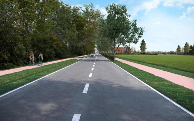 Een beeld van de Achterbroeksteenweg na de heraanleg