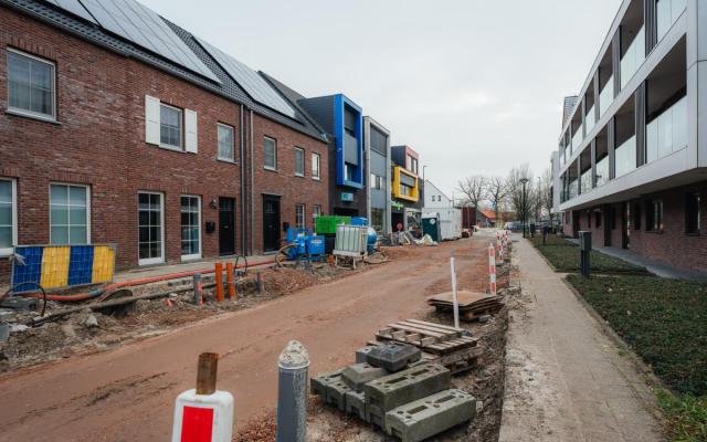De Wuustwezelse Dorpsstraat tijdens fase 3 van de rioleringswerken, december 2025