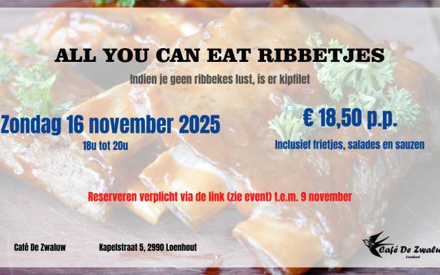 All You Can Eat Ribbekes @ Café De Zwaluw © ZW All You Can Eat Ribbekes @ Café De Zwaluw © ZW