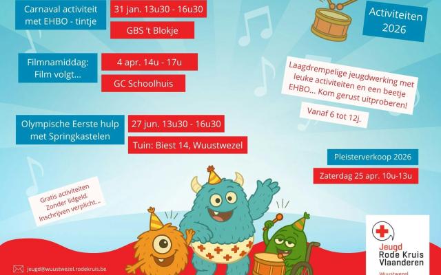 Olympische eerste hulp met springkastelen © Rode Kruis Wuustwezel