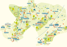 toeristische kaart van de Noordertuin van Antwerpen