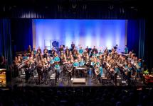Harmonie Concordia tijdens het jaarconcert in GC Kadans in 2023