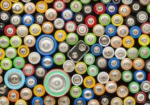 verschillende batterijen, bovenaanzicht