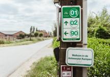 Infobord van een fietsknooppunt in Loenhout