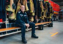 vrijwillige brandweerman Michiel in de post van Wuustwezel